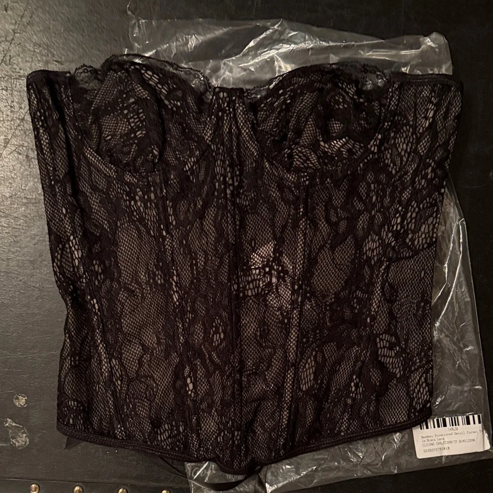 EGO Black Lace Bandeau Corset - Picture 6 of 7